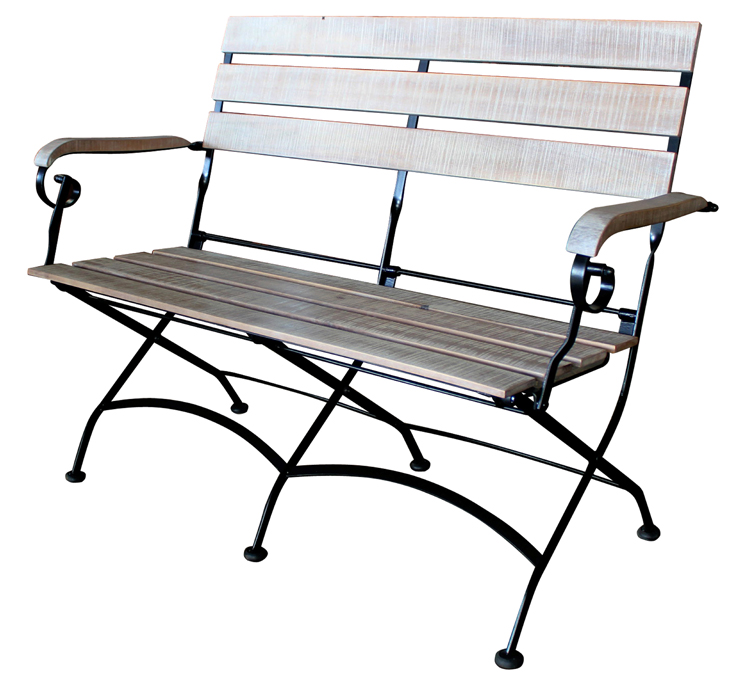 Metal Framed & Washed Folding Bench